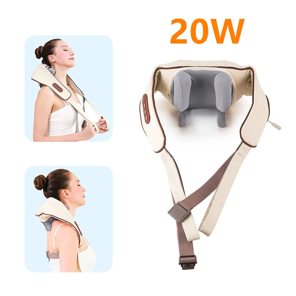 26W Wireless Neck & Shoulder Kneading Massager Shawl