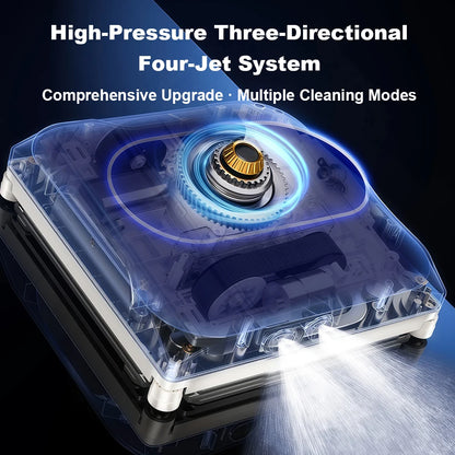 Window Cleaning Robot Liectroux S11, 4-Way Water Spray, 9000PA,Home Glass Floor Wall Tiles Cleaner Robot, Floating Scraping Tech