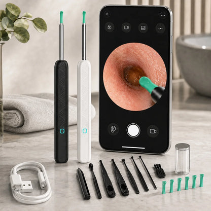 Visual Ear Wax Cleaner with Camera Safe Earwax Removal Endoscope with 5M Camera Luminous Otoscope Ear Cleaning Tools Ear Care