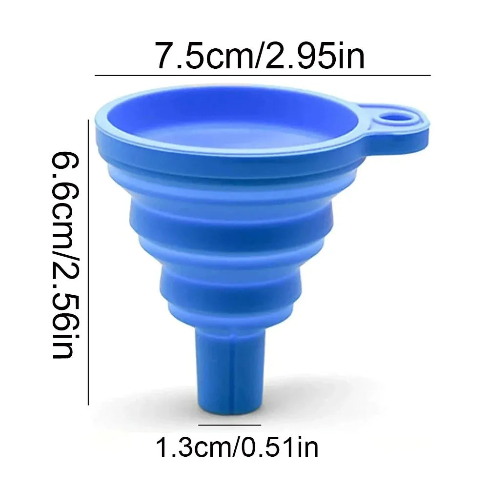 Collapsible Silicone Car Funnel for Engine Oil, Petrol, and Washer Fluid
