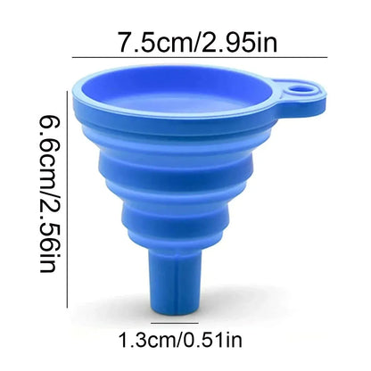 Collapsible Silicone Car Funnel for Engine Oil, Petrol, and Washer Fluid
