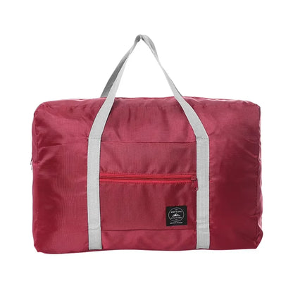 Solid Color Waterproof Folding Travel Bag Lightweight Large Capacity Luggage Bag