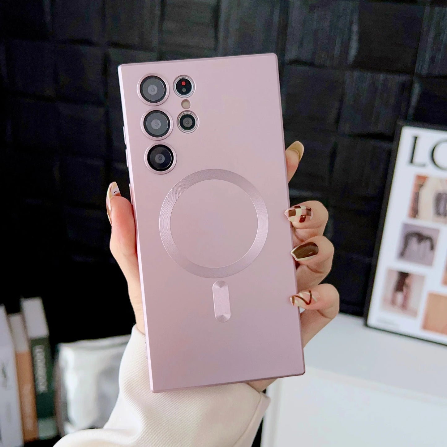 Luxury Magnetic Wireless Charging Case For Samsung Galaxy S26 S25 S24 S23 S 26 25 Ultra Plus Cases Shockproof Soft Phone Cover