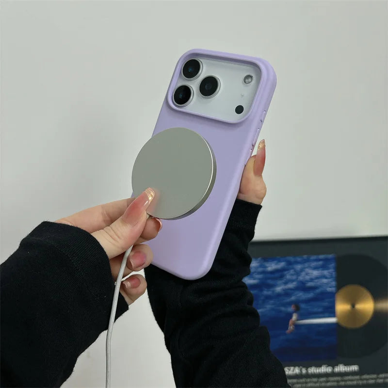 Magnetic Liquid Silicone Case for iPhone 17/17 Air/17 Pro/17 Pro Max For Magsafe Big Camera Hole Cover Shockproof Protective