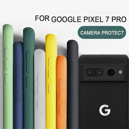 Ultra Slim Liquid Silicone Phone Case For Google Pixel 10A 9 Pro XL 8 7 6 Pro Wireless Charging Shockproof Protector Back Cover