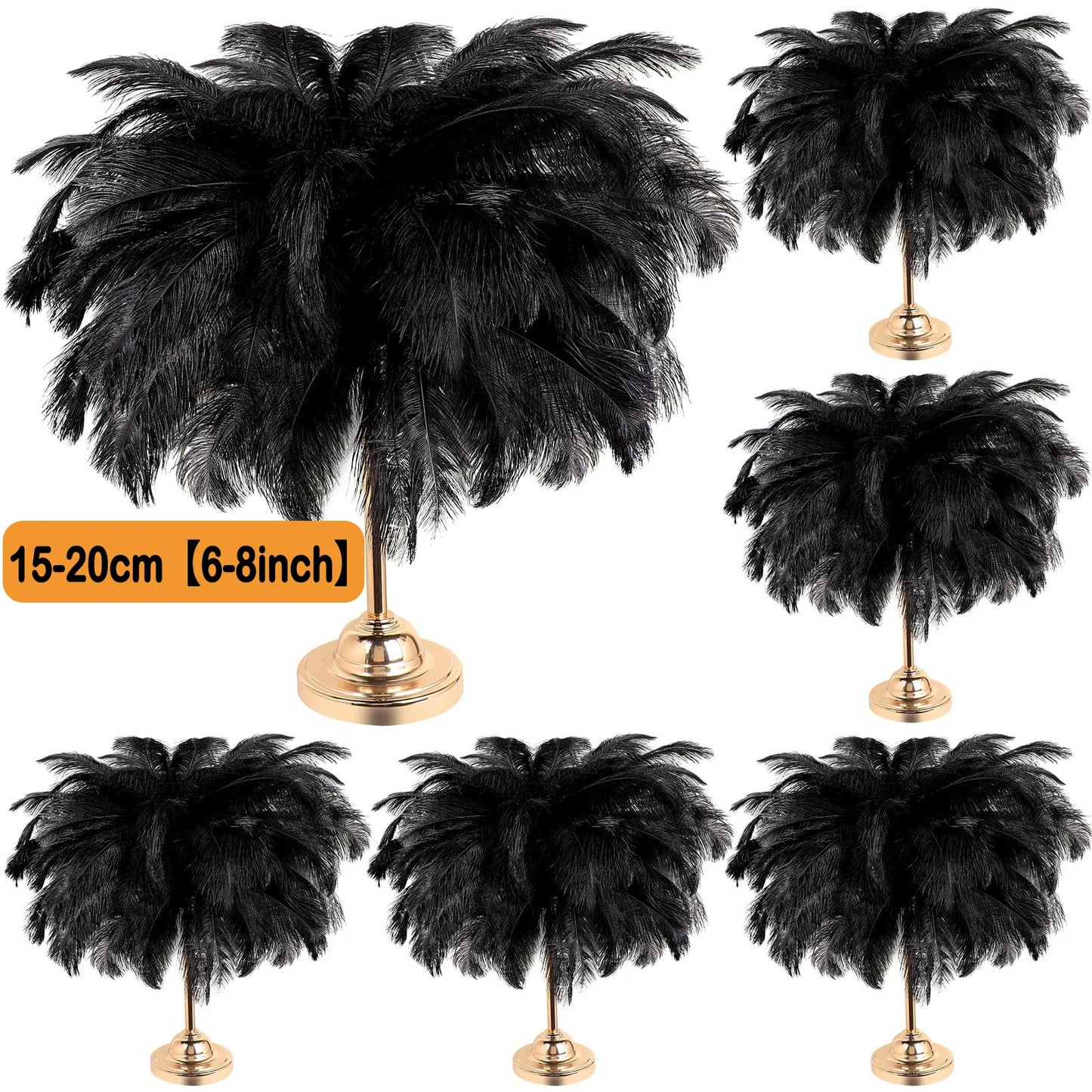 100-300PCS White Ostrich Feathers Bulk Natural Ostrich Feathers for Wedding Party Decorations Table Decorations DIY Crafts