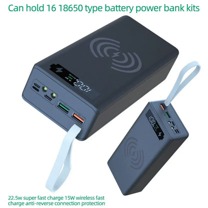 16*18650 Power Bank Case C16 USB Welding Free Power Bank Case Detachable Portable QC 3.0 PD DIY Shell Housing For Powerbank