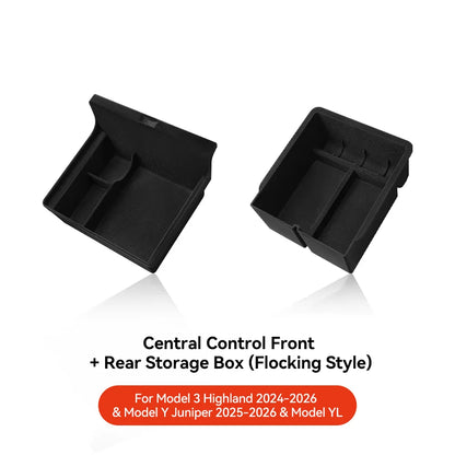For Tesla Model 3/Y/YL Highland Juniper 2026 Center Armrest Hidden Storage Box Cup Holder Console Organizer Box Accessories