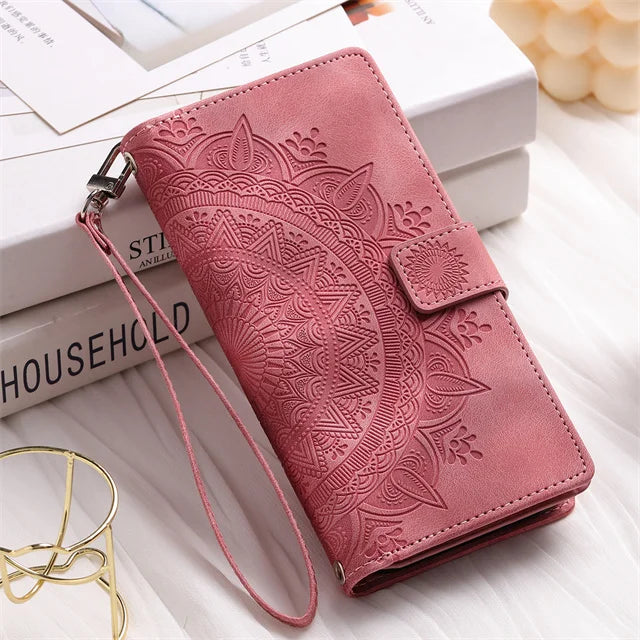Leather Flip Case For Samsung Galaxy S26 S25 S23 S24 Ultra S22 S21 Plus S20 FE + Note 20 10 9 Card Wallet Embossing Phone Bag