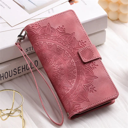 Leather Flip Case For Samsung Galaxy S26 S25 S23 S24 Ultra S22 S21 Plus S20 FE + Note 20 10 9 Card Wallet Embossing Phone Bag