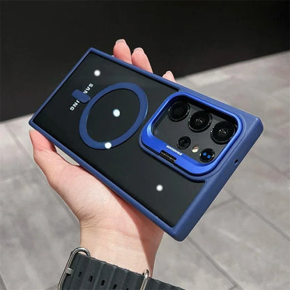 For Magsafe Hidden Holder Clear Case For Samsung Galaxy S26 S25 S24 Ultra Plus S23 FE Shockproof Magnetic Wirelesss Charge Cover