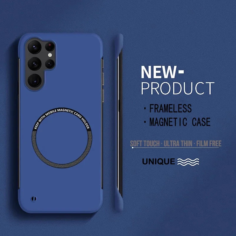 Ultra Thin Hard PC Magnetic Frameless Phone Case For Samsung Galaxy S25 S24 S23 S22 S21 S20 FE Plus Ultra PC Matte Protect Cover