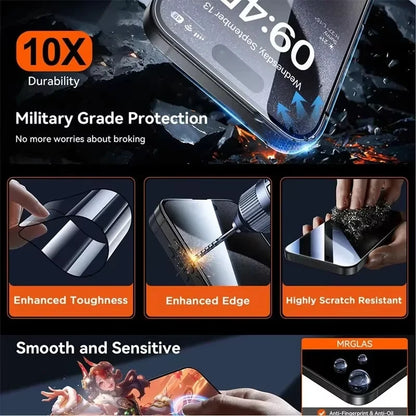 Dust Free Installation Privacy Screen Protector For iPhone 17 Pro Max 16 11 14 13 12 15 16E Air Mini SE 7 8 XR XS Anti-spy Glass