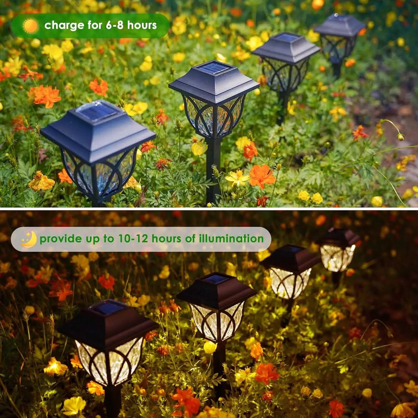 1-10Pack Solar Yard Lights Bright Lawn Lights Outdoor Waterproof Led Solar Pathway Lights Landscape Path Lights