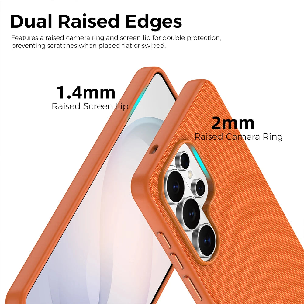 Magnetic Tech Fabric Phone Case For Samsung Galaxy S24 S25 S26 Ultra For Magsafe Wireless Charging TechWoven Anti-Slip Cover