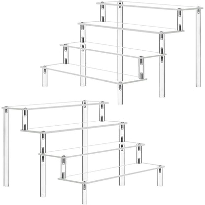 1-5 Tier Iridescent Acrylic Display Risers Stand Shelf for Figures Collectibles Cupcakes Perfumes Jewel Decorating & Organizing