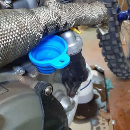 Collapsible Silicone Car Funnel for Engine Oil, Petrol, and Washer Fluid