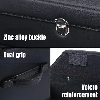 Car Trunk Organizer Organizers And Storage Suv Faux Leather Foldable Trunk Multi-Compartment Adjustable Auto Grocery Storage Box