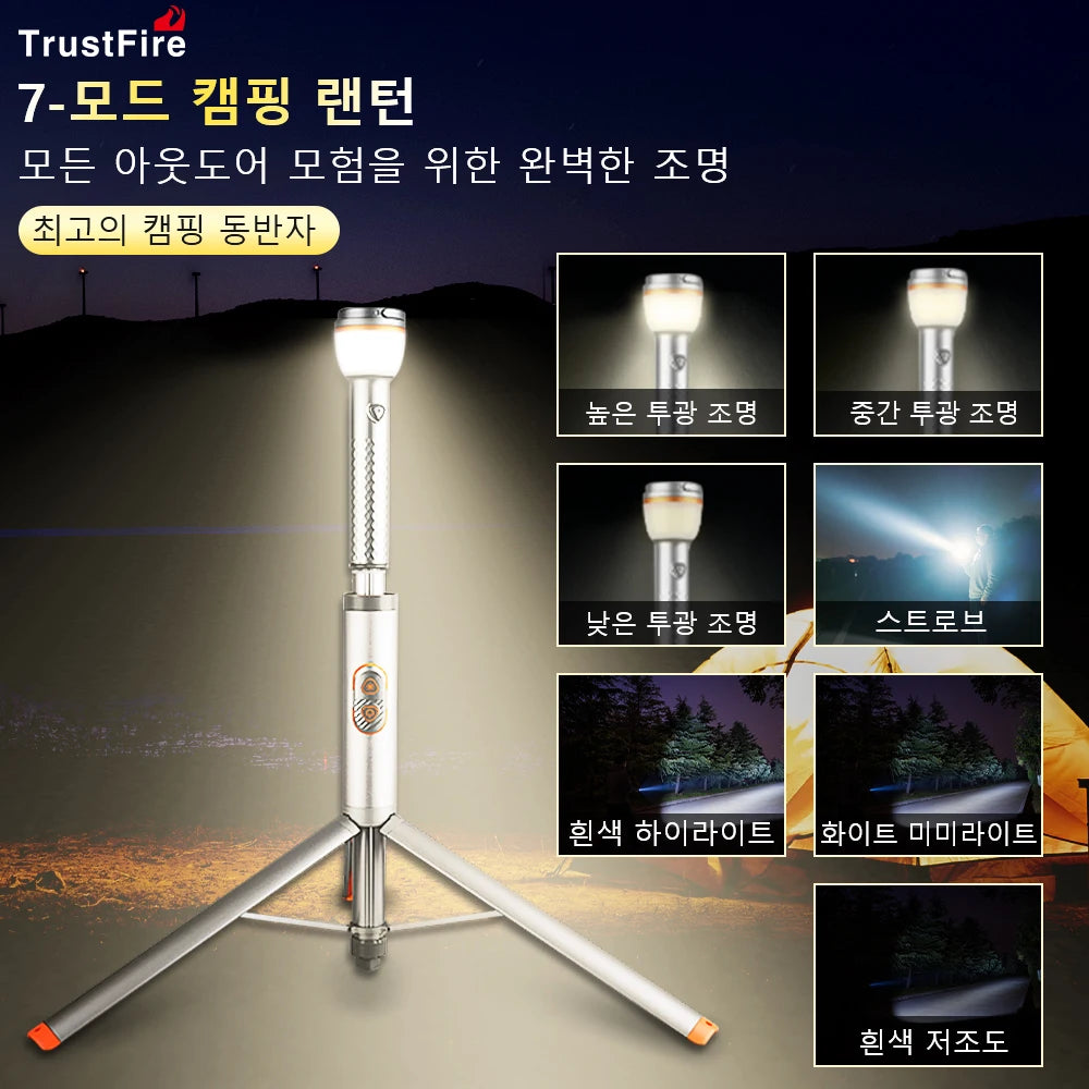 Trustfire WL22 Flashlight 1900MM Telescopic Camping Lights 2200mAh Lanterns With Remote Control Light for Outdoor Car Repair
