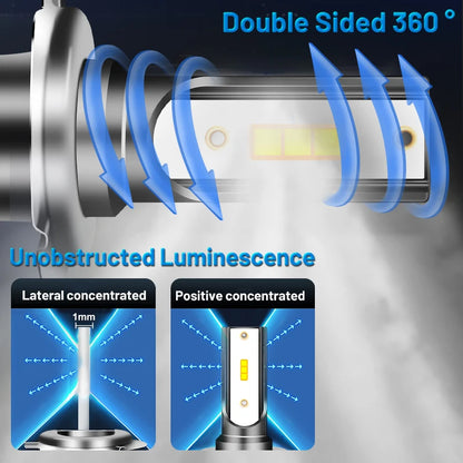 Dualvision H4 LED Headlight 3800W 3570 CSP LED H7 H1 H11 H8 9005 9006 HB3 HB4 H9 4300K 6500K 8000K 2PCS Fog Light Mini Diode 12V