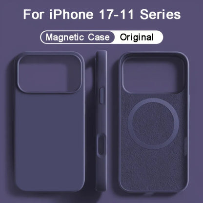 MagSafe Magnetic Liquid Silicone iPhone Case – Shockproof Soft Cover for iPhone 13–17 Series