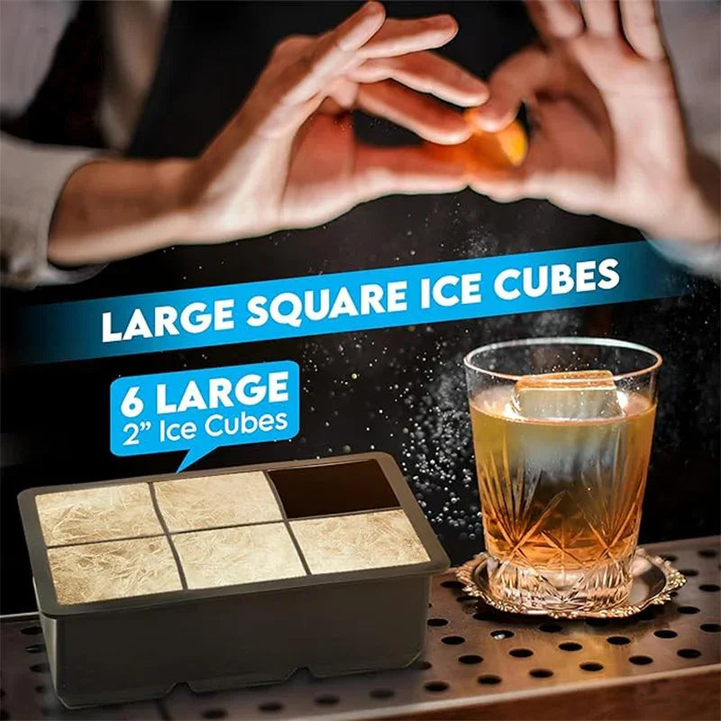 SoftAura 4/6/8/15/160 Grid Large Silicone Ice Cube Tray Food Grade Jumbo Ice Maker Mold Square Ice Tray for Home Kitchen DIY