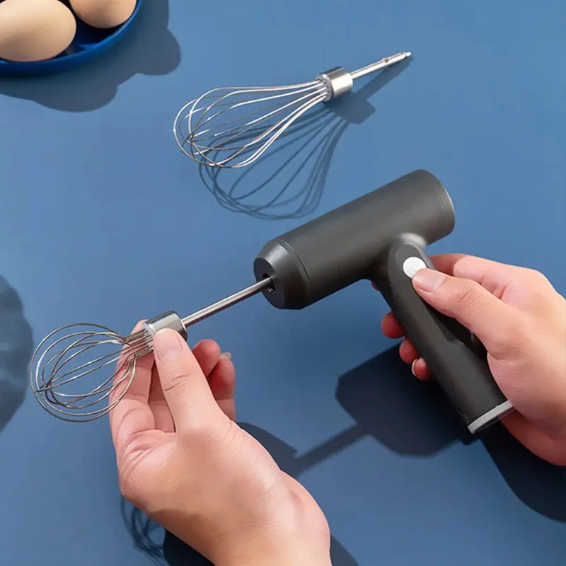 Portable 3-Speed Wireless Electric Hand Mixer, Egg Beater for Baking Dough, Cake, Cream Blender Kitchen Tool