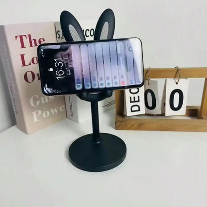 Adjustable Foldable Rabbit Shaped Phone Holder For Bathtub Phone Holder for Desk Lovely Rabbit Ear Cell Phone Stand For iPhone Samsung Universal Adjustable Phone Stand