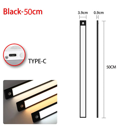 LED Motion Sensor Under-Cabinet Light — USB Rechargeable