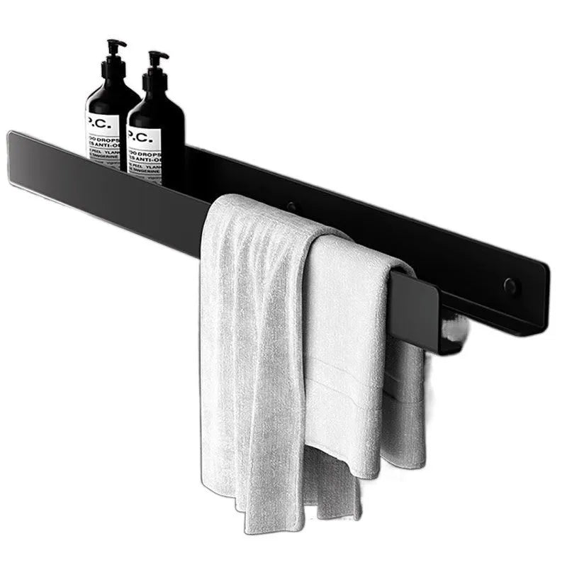 Aluminum Alloy Bathroom Organizer No Drill Wall Mounted Shelf for Toilet Bathroom Vanity Storage