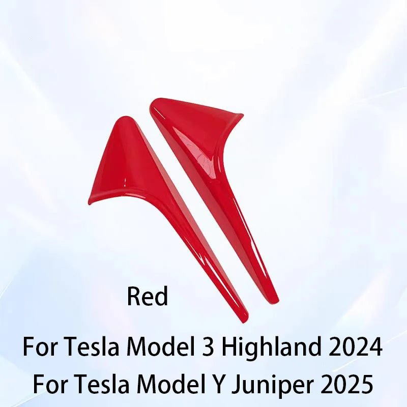 ABS Carbon Pattern Side Camera Cover For Tesla Model 3 Highland 2024 Model Y Juniper 2026 ABS Leaf Board Sticker Accessories