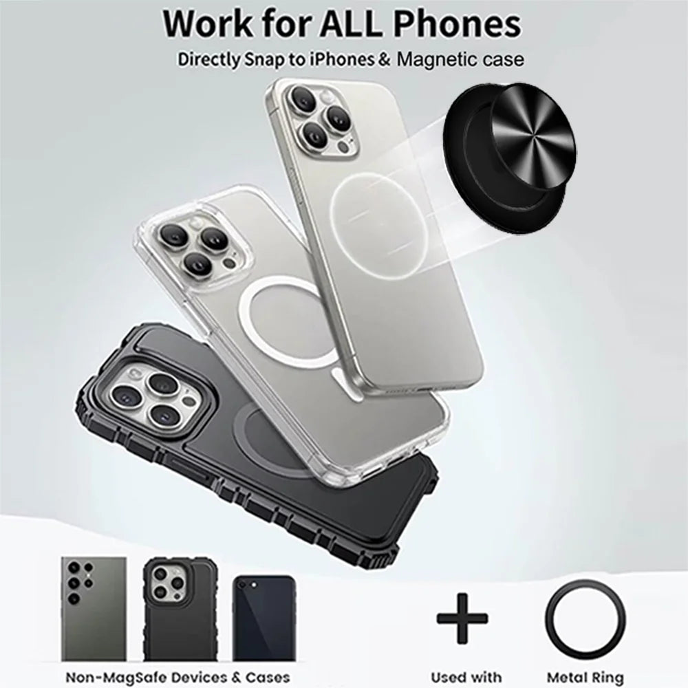 1/2PCS CD Pattern Magnetic Phone Griptok Holder, Compatible for Magsafe Phone Grip, For Kindle Expandible Phone Stand Holder