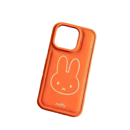 Kawaii Miffy Phone Shell Suitable for Iphone 17 16 15 14 Cartoon Orange Fashion Anti Drop Phone Case Anime Accessories Fans Gift