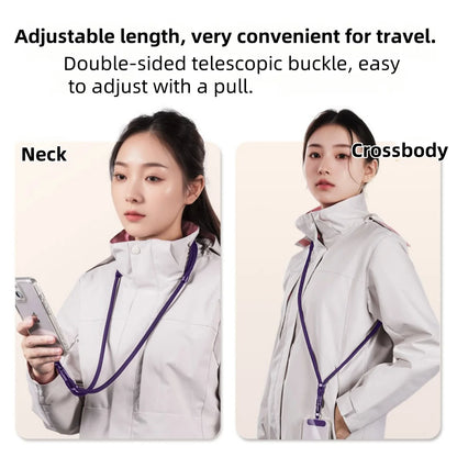 Universal Phone Lanyard with Clip Upgraded Anti-Drop 360° Rotation Adjustable Neck/Crossbody Strap for All Phone Cases