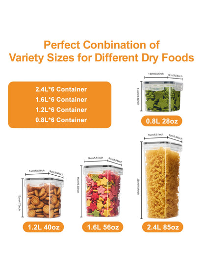 48pcs, Kitchen Gadgets, Sealed Pasta Boxes with LIDS, Labels and Markings - Versatile Containers for Pasta, Dry Food