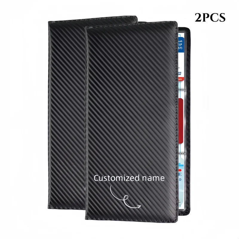 Personalized customized Car Registration and Insurance Card Holder,  Essentials Vehicle Wallet Case for Driver License, ID Card