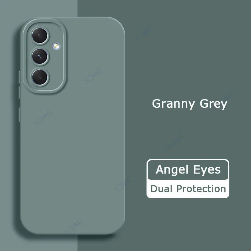 Luxury Angel Eyes Phone Case for Samsung Galaxy A54 5G Square Liquid Silicone Back Cover SamsungA54 360 Shockproof Fashion Coque