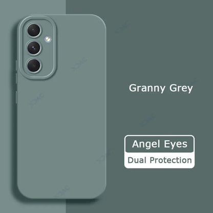 Luxury Angel Eyes Phone Case for Samsung Galaxy A54 5G Square Liquid Silicone Back Cover SamsungA54 360 Shockproof Fashion Coque