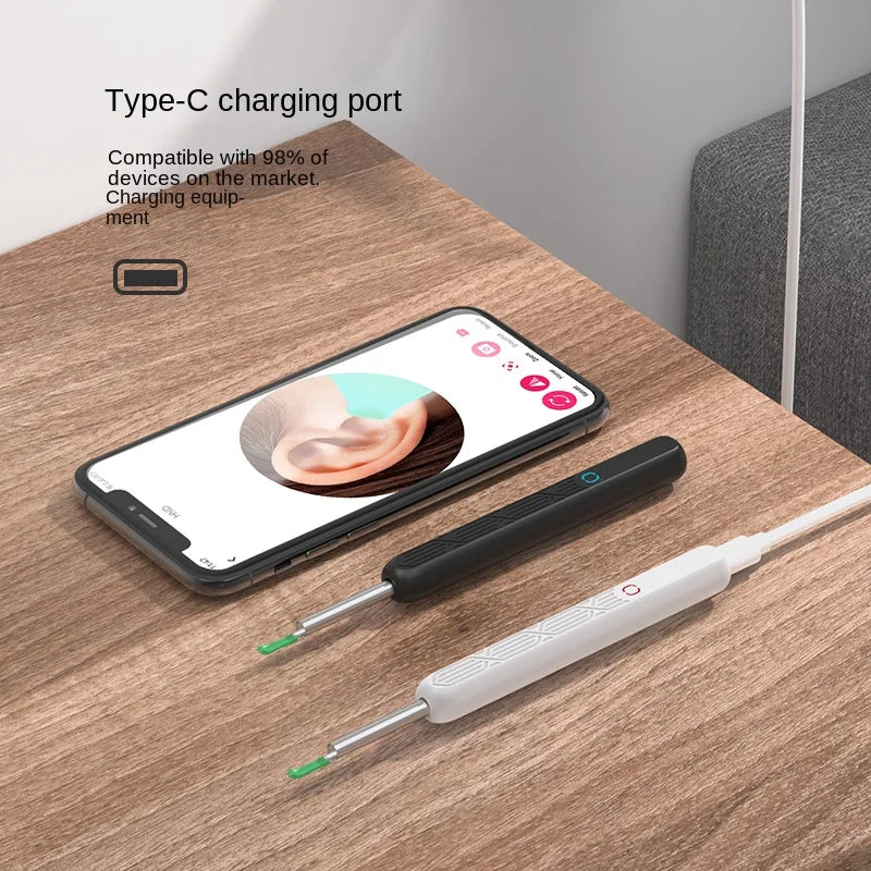 Visual Ear Wax Cleaner with Camera Safe Earwax Removal Endoscope with 5M Camera Luminous Otoscope Ear Cleaning Tools Ear Care