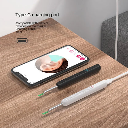 Visual Ear Wax Cleaner with Camera Safe Earwax Removal Endoscope with 5M Camera Luminous Otoscope Ear Cleaning Tools Ear Care