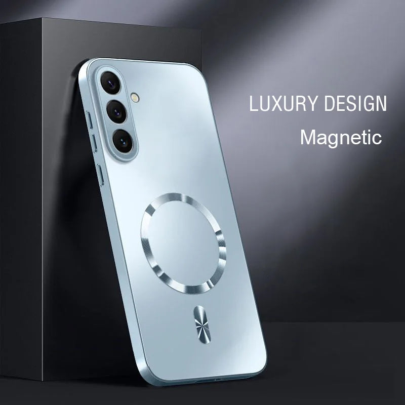 AG Magnetic Matte Silicone Case For Samsung A14 A15 A16 A17 A34 A35 A36 A54 A55 A56 A37 A57 Shockproof Hard PC Bumper
