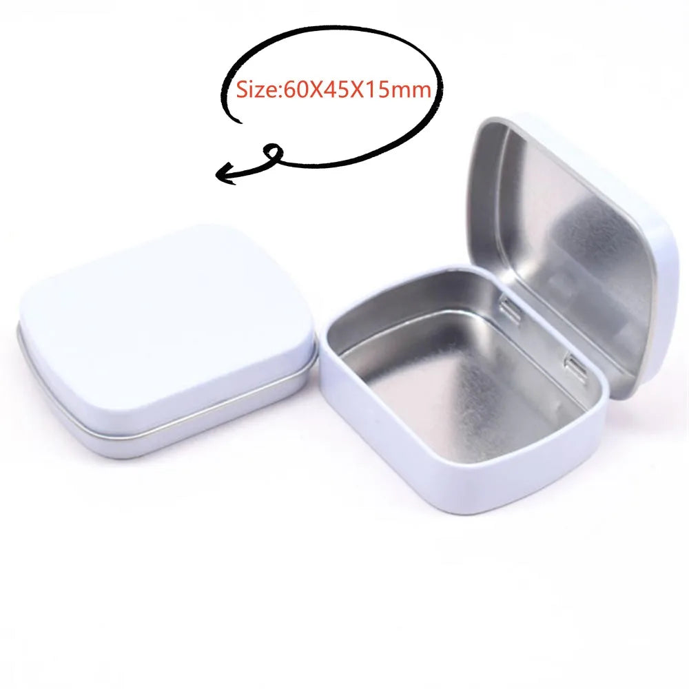 New Square Tin Storage Box – Silver Metal Box for Jewelry, Coins, Keys & Candy