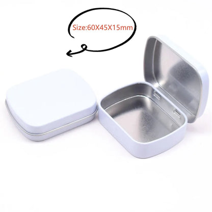 New Square Tin Storage Box – Silver Metal Box for Jewelry, Coins, Keys & Candy