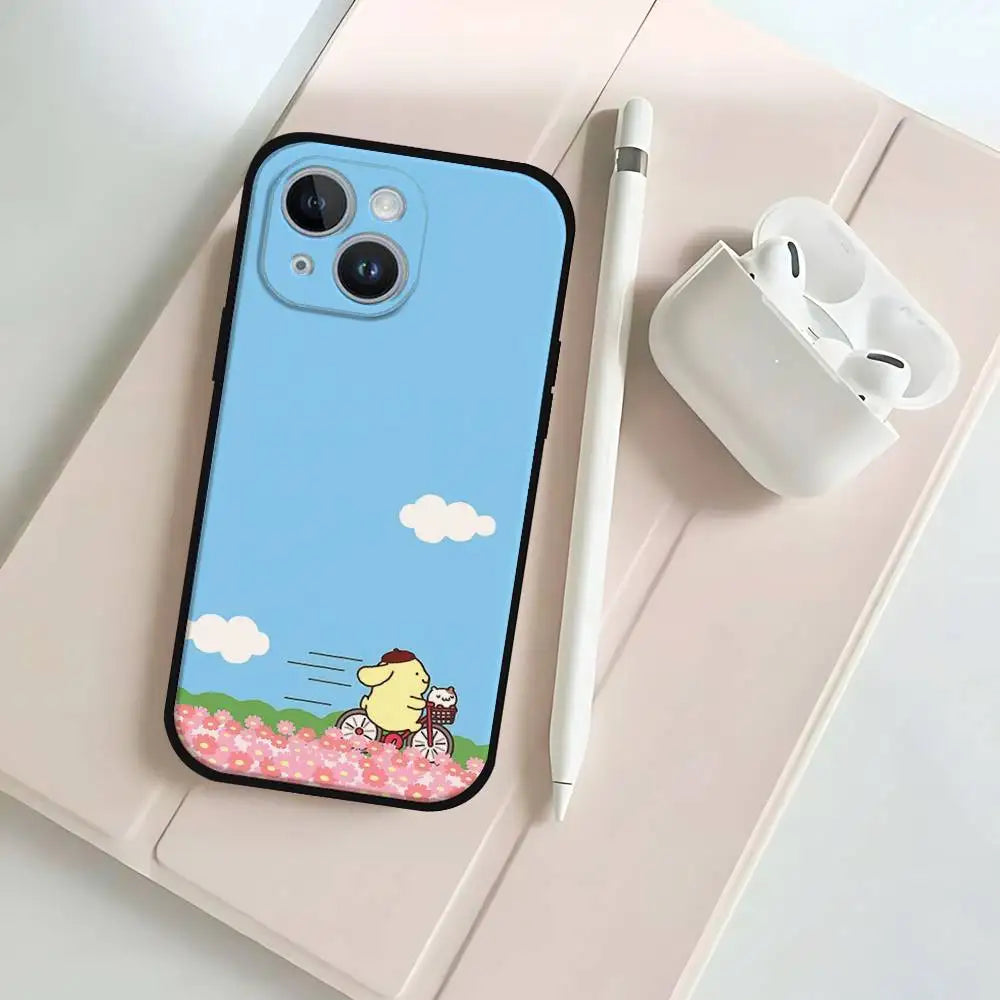 P-Pompompurins Black Phone Case That Fits For IPhone 17,16,15,11,13,14 Pro Max,Plus,X,Xr,Xs Max,13Mini
