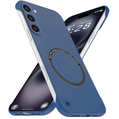 Magnetic Slim for Samsung S23 S22 S21 FE Plus Ultra Frameless Phone Cases Matte Hard Plastic Cover Borderless Shockproof Armor