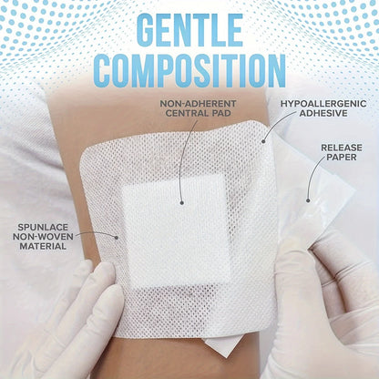 50pcs Large Size Hypoallergenic Non-woven Medical Adhesive Wound Dressing Band Aid Bandage Large Wound First Aid 6*7cm