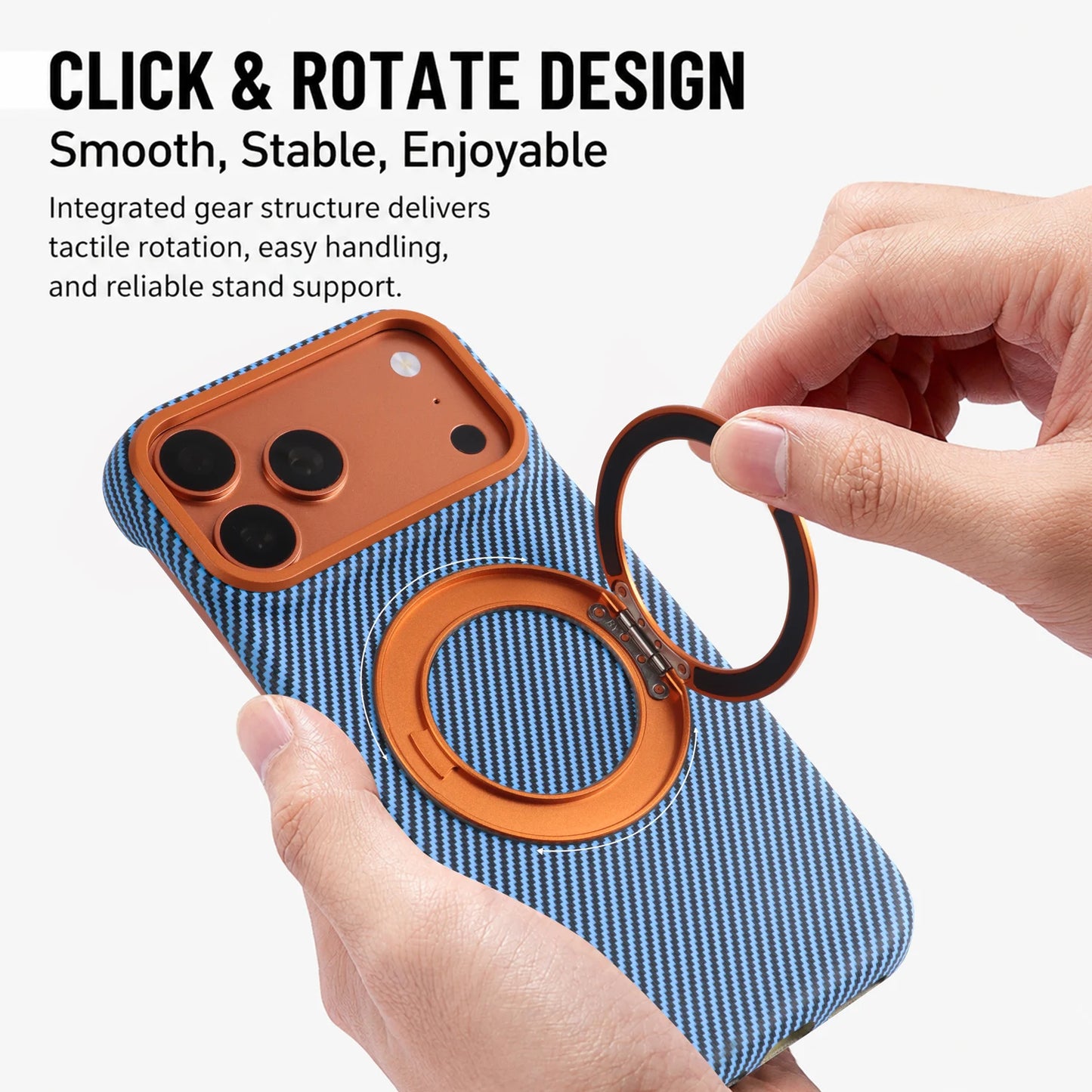 Fashion Premium PU Leather Phone Case With 360° Rotatable Ring Kickstand Compatible With iPhone 14 15 16 17 Pro Max