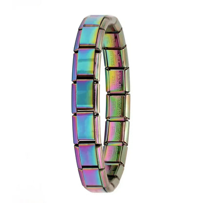 Hapiship Italian Elastic Charm Bracelet – 9mm Stainless Steel Fashion Bangle for Women & Men
