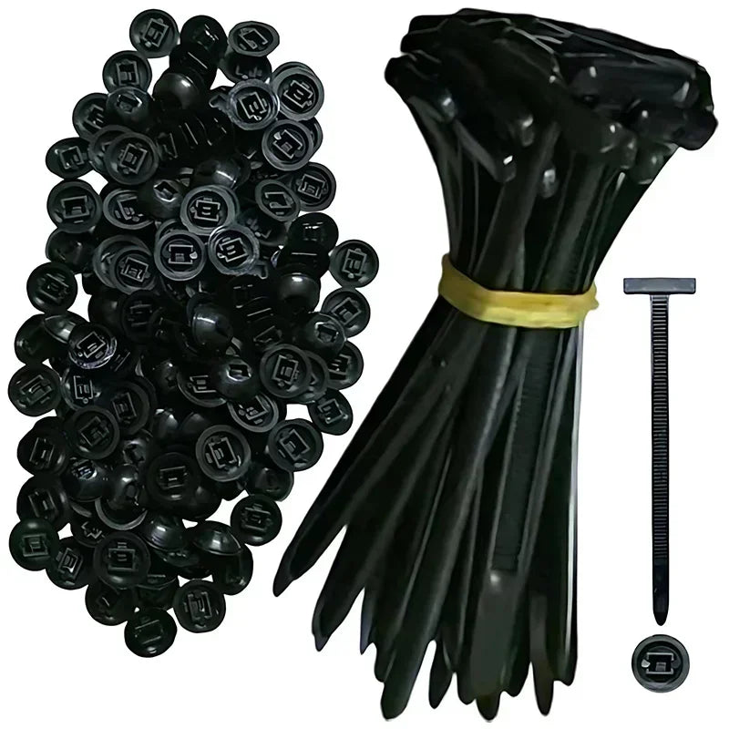 100/50/20pcs Zip Nylon Tie Wrap Cable Fixed Fastener Clips Car Hose Fastening Zip Strap Self-Locking Reusable Nylon Cable Ties