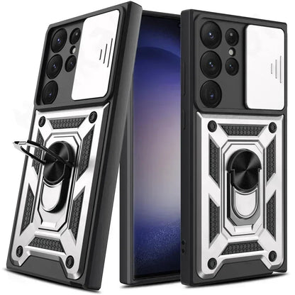 Armor Rotate With Ring Stand Camera Lens Anti-Scratch Case For Samsung Galaxy S24 S23 S22 Ultra S21 S20 Plus FE A54 A34 5G Cover